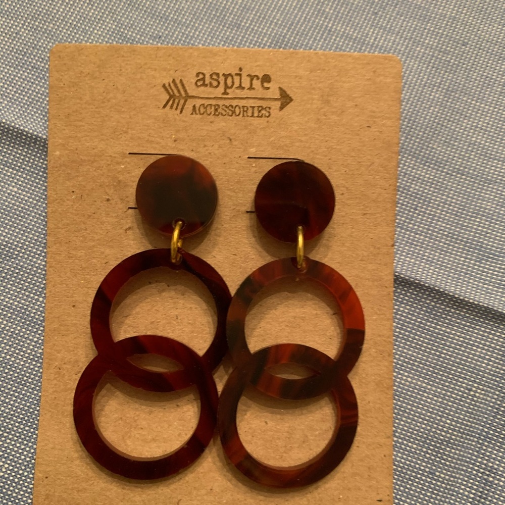 Aspire Accessories Brown Acrylic Earrings